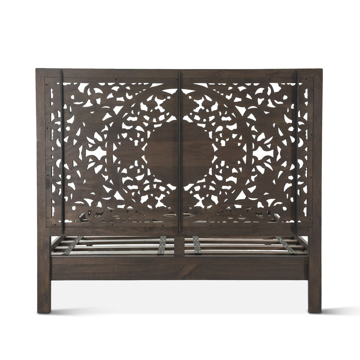 Taj King Bed in Hand Carved Vintage Brown from Home Trends & Design - Luna Furniture