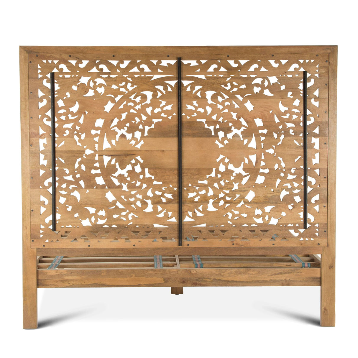 Taj King Bed in Hand Carved Whitewash from Home Trends & Design - Luna Furniture