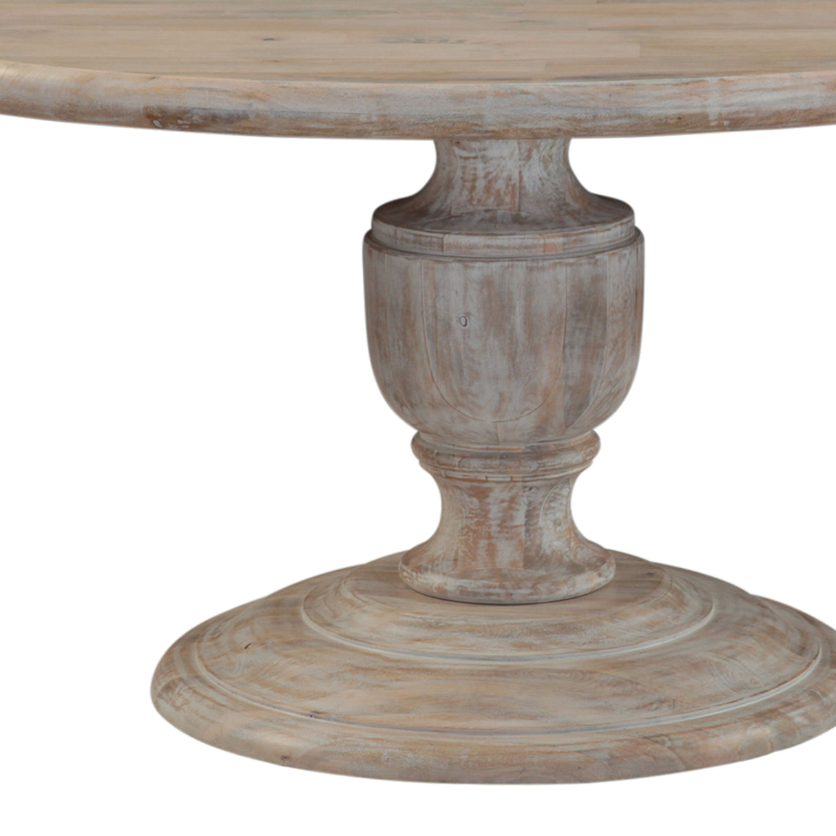 Taj 60" Round Dining Table in Heirloom White from Home Trends & Design - Luna Furniture