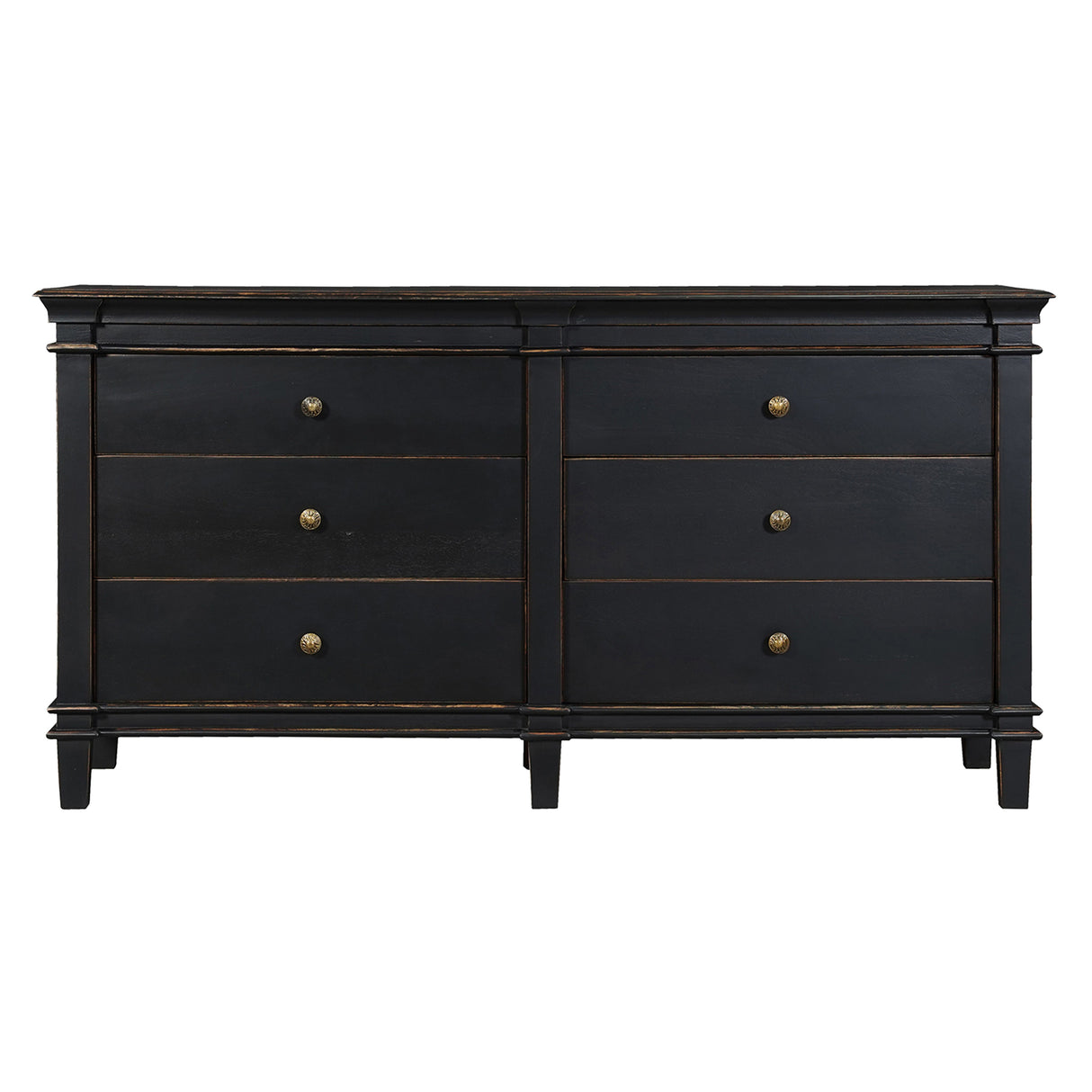 Turin 70" Dresser in Distressed Black from Home Trends & Design - Luna Furniture