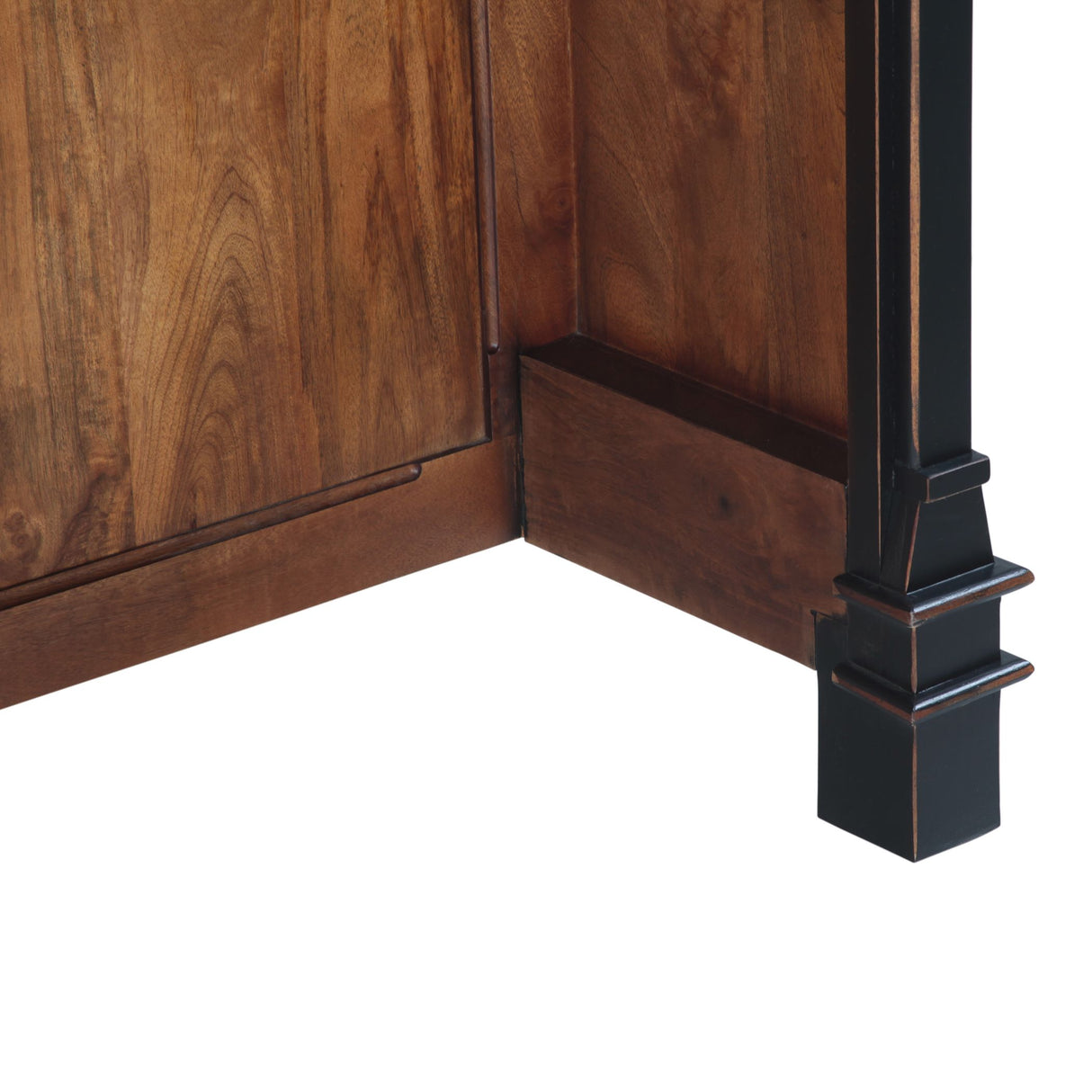 Turin 58" Kitchen Island in Distressed Black with White Marble Top from Home Trends & Design - Luna Furniture