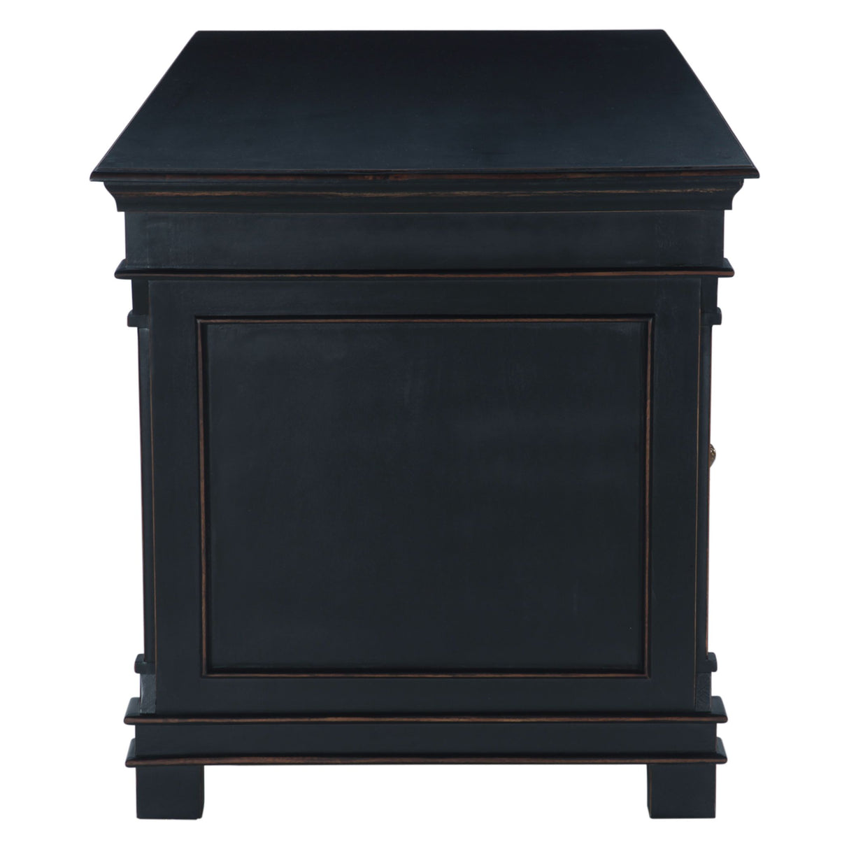 Turin 66" Distressed Black Office Desk