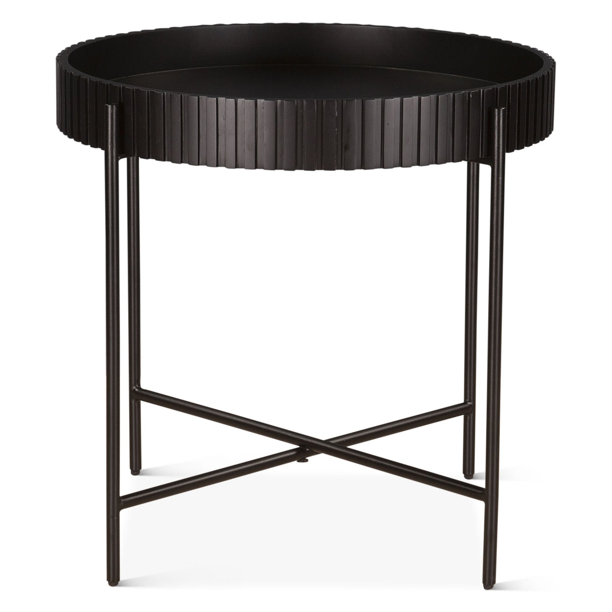 Verbania 29" Nesting Tray Tables in Matte Black from Home Trends & Design - Luna Furniture