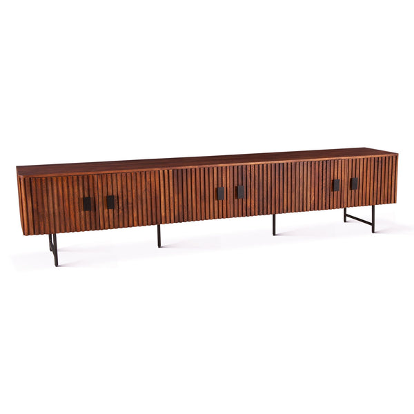 Verbania 98" Media Cabinet in Pecan Brown