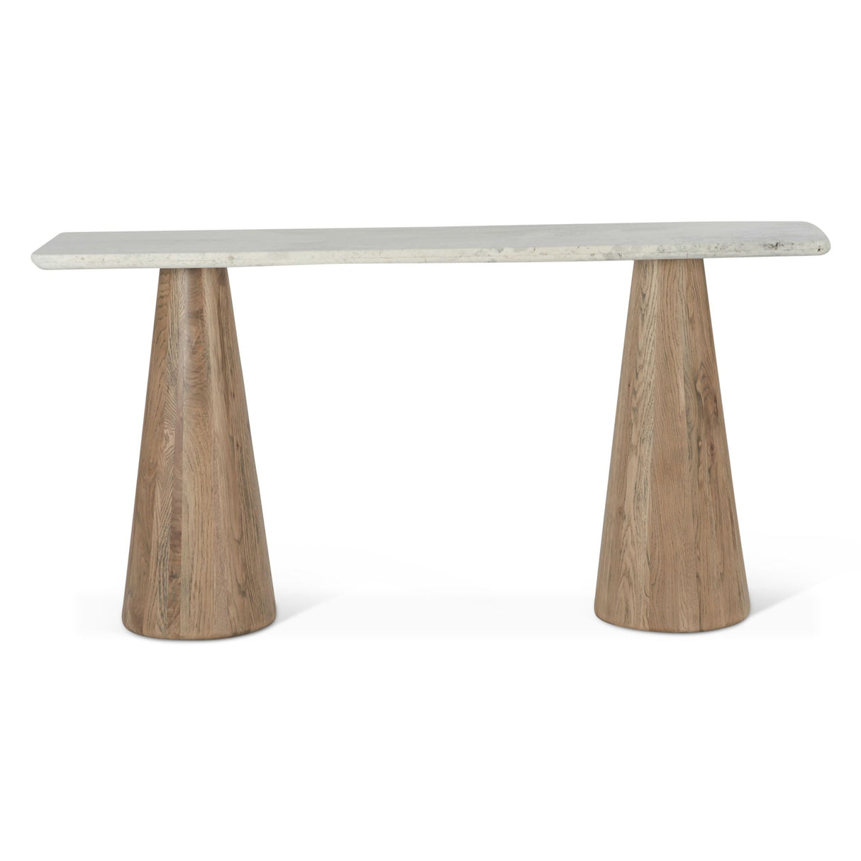 Vista 60" Console Table with White Travertine and Light Base from Home Trends & Design - Luna Furniture