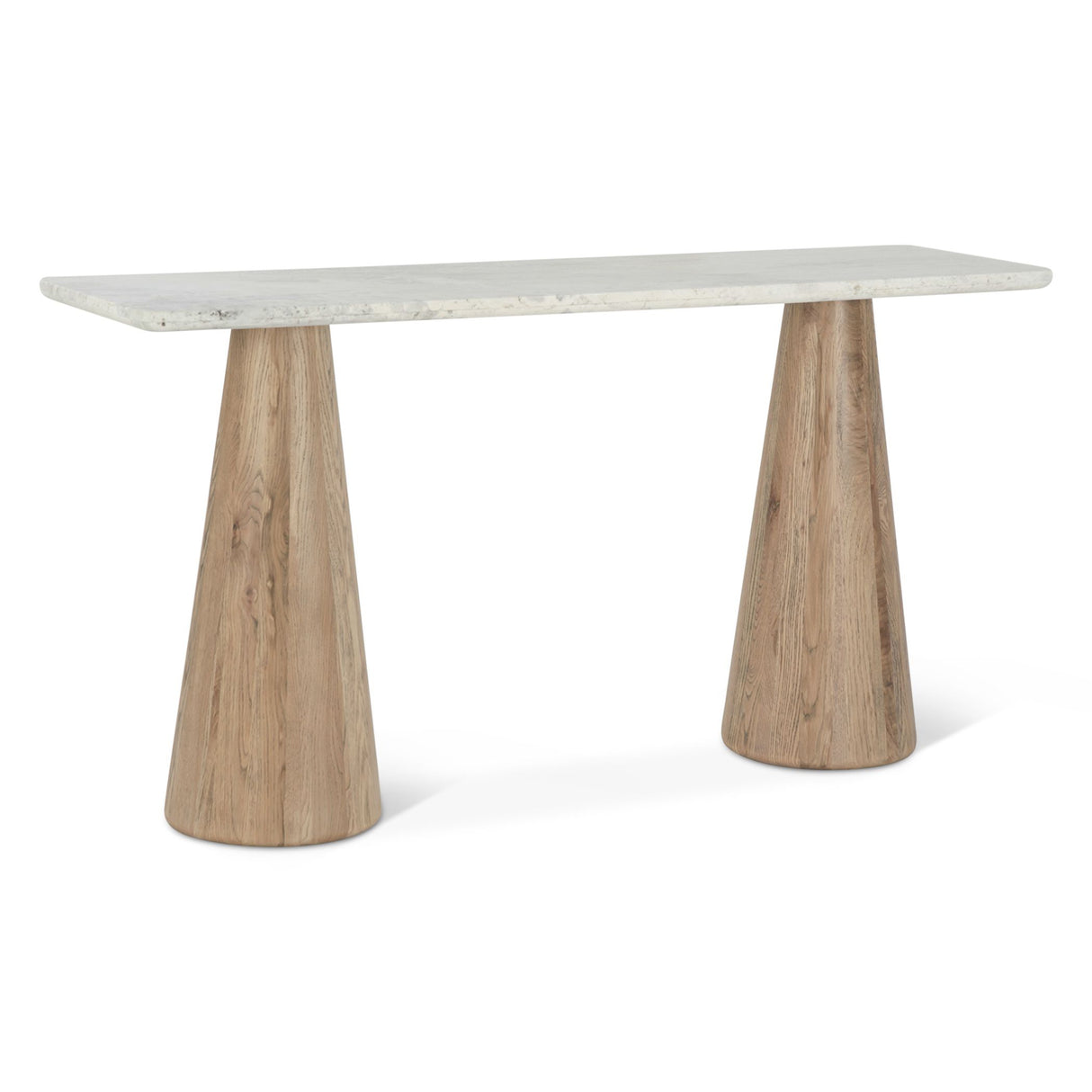 Vista 60" Console Table with White Travertine and Light Base from Home Trends & Design - Luna Furniture