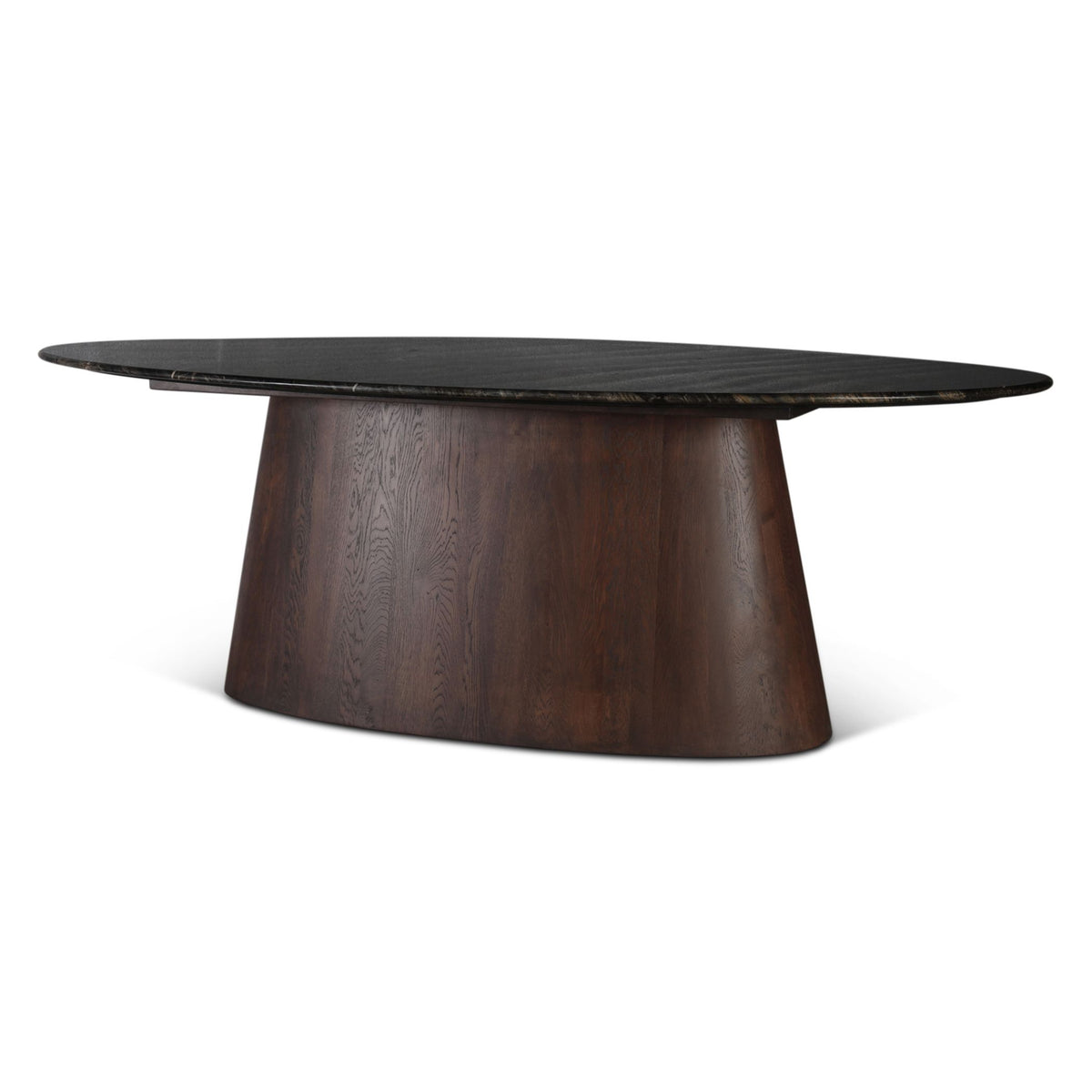 Home Trends & Design Vista 90" Oval Dining Table in Lava Marble with ...