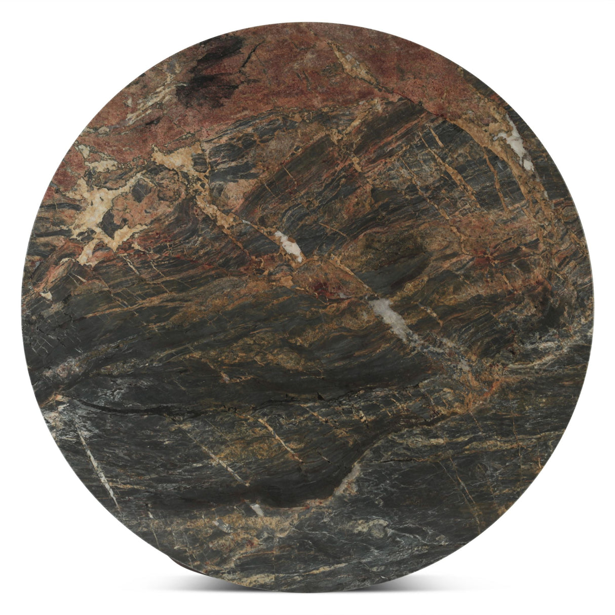 Vista 48" Round Dining Table with Lava Marble and Dark Oak Base from Home Trends & Design - Luna Furniture