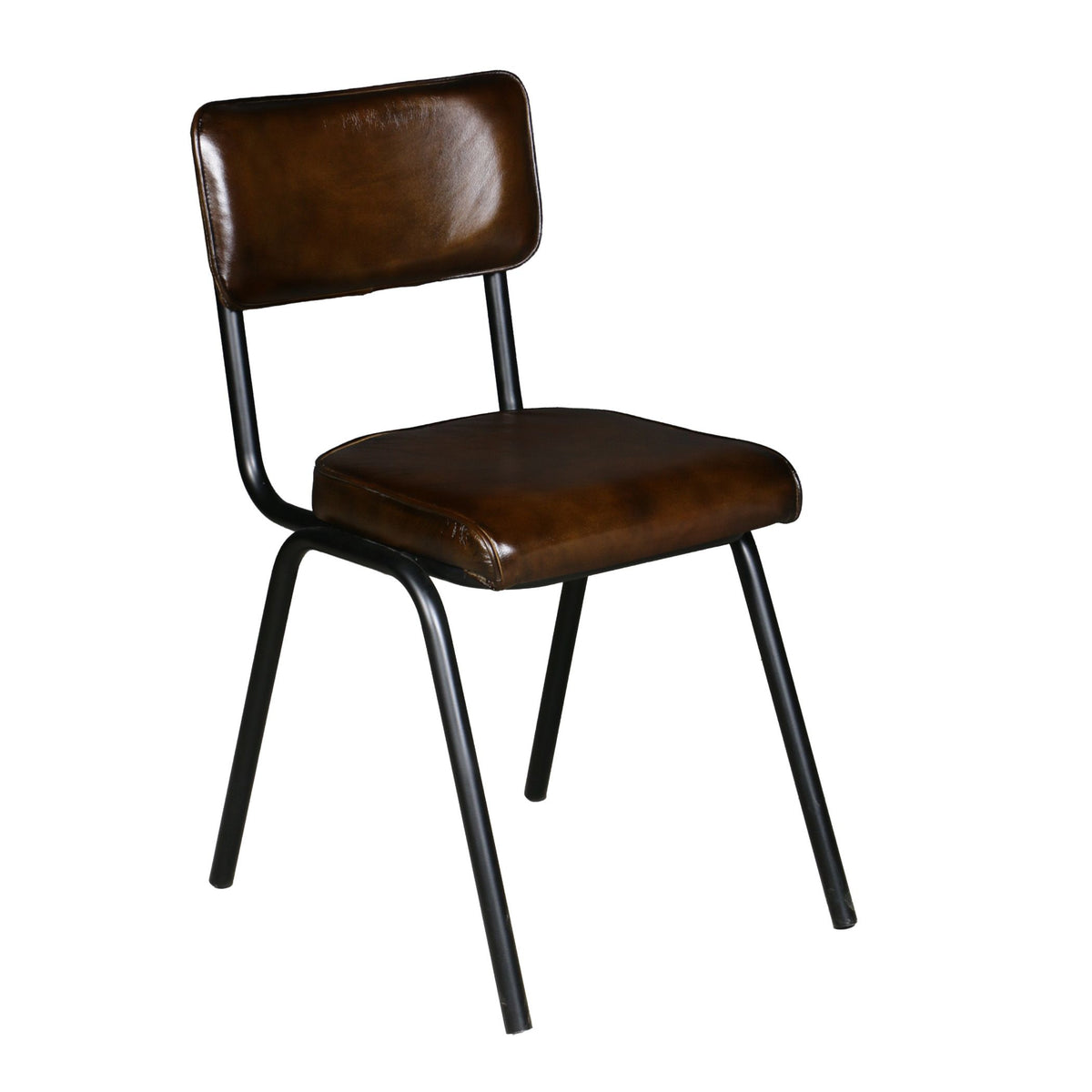 Wellington Bill 17" Dining Chair in Chocolate Leather, Set of 2 from Home Trends & Design - Luna Furniture