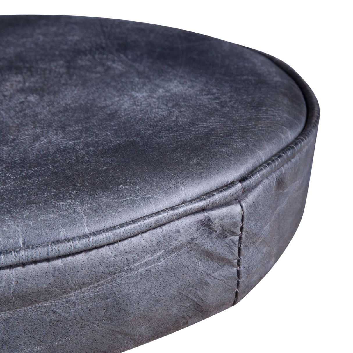 Wellington 13" Adjustable Stool in Black Top Grain Leather from Home Trends & Design - Luna Furniture