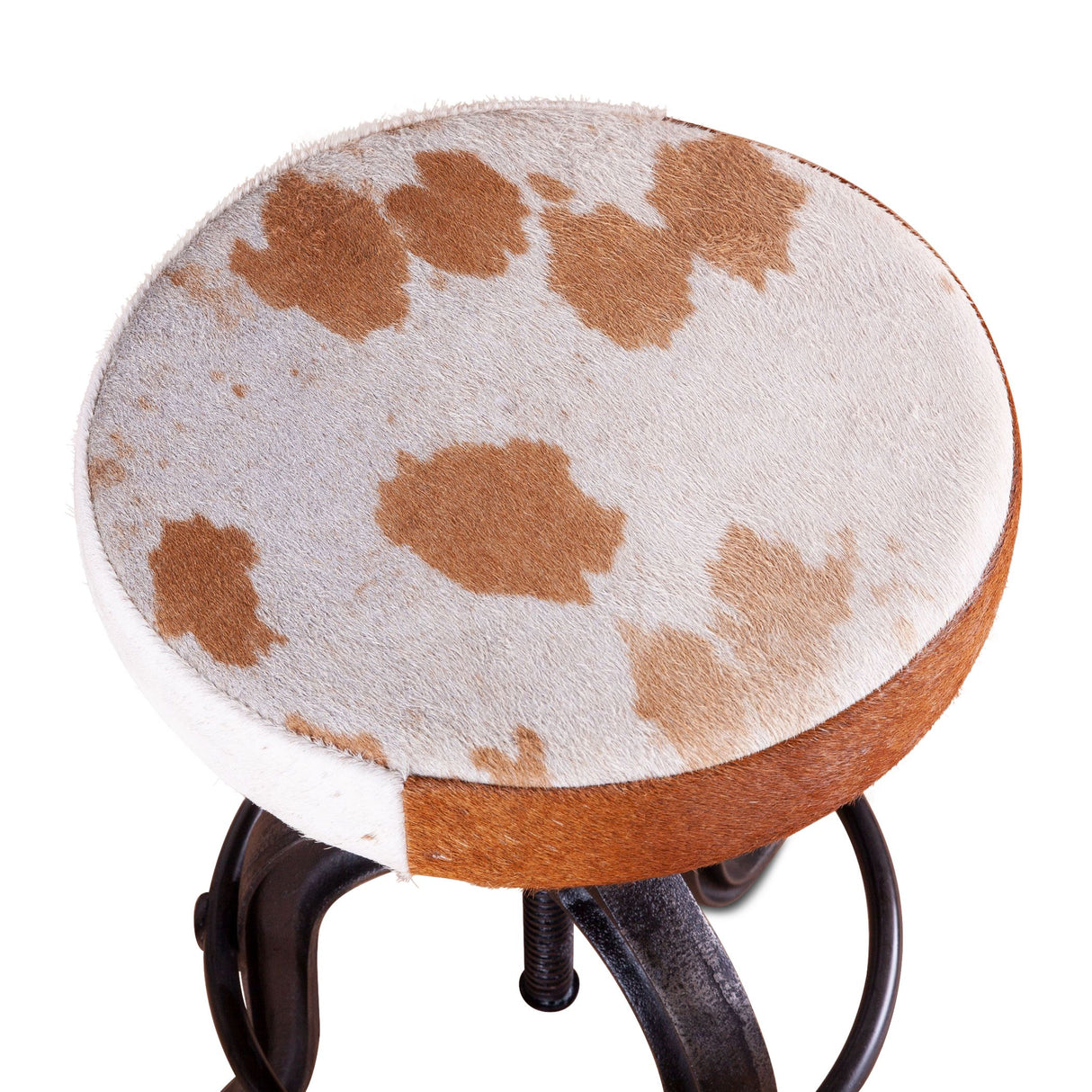 Wellington 13" Adjustable Stool in Brown Hair on Hide from Home Trends & Design - Luna Furniture