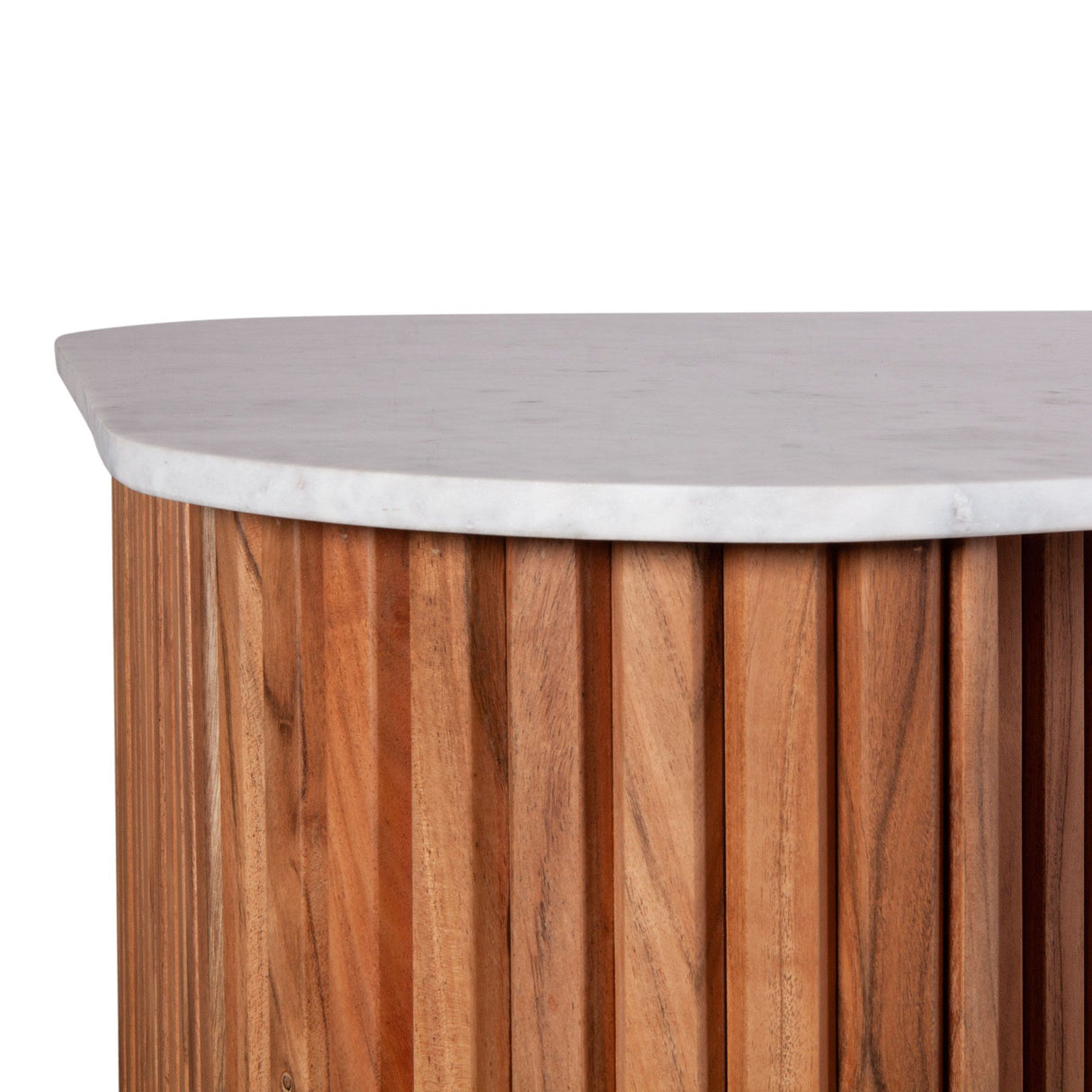 Wales 68" Kitchen Island in Natural Acacia with White Marble Top, Set of 2 from Home Trends & Design - Luna Furniture