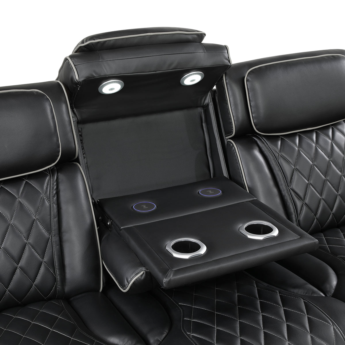 Fairway Black Power Double Reclining Living Room Set from Homelegance - Luna Furniture