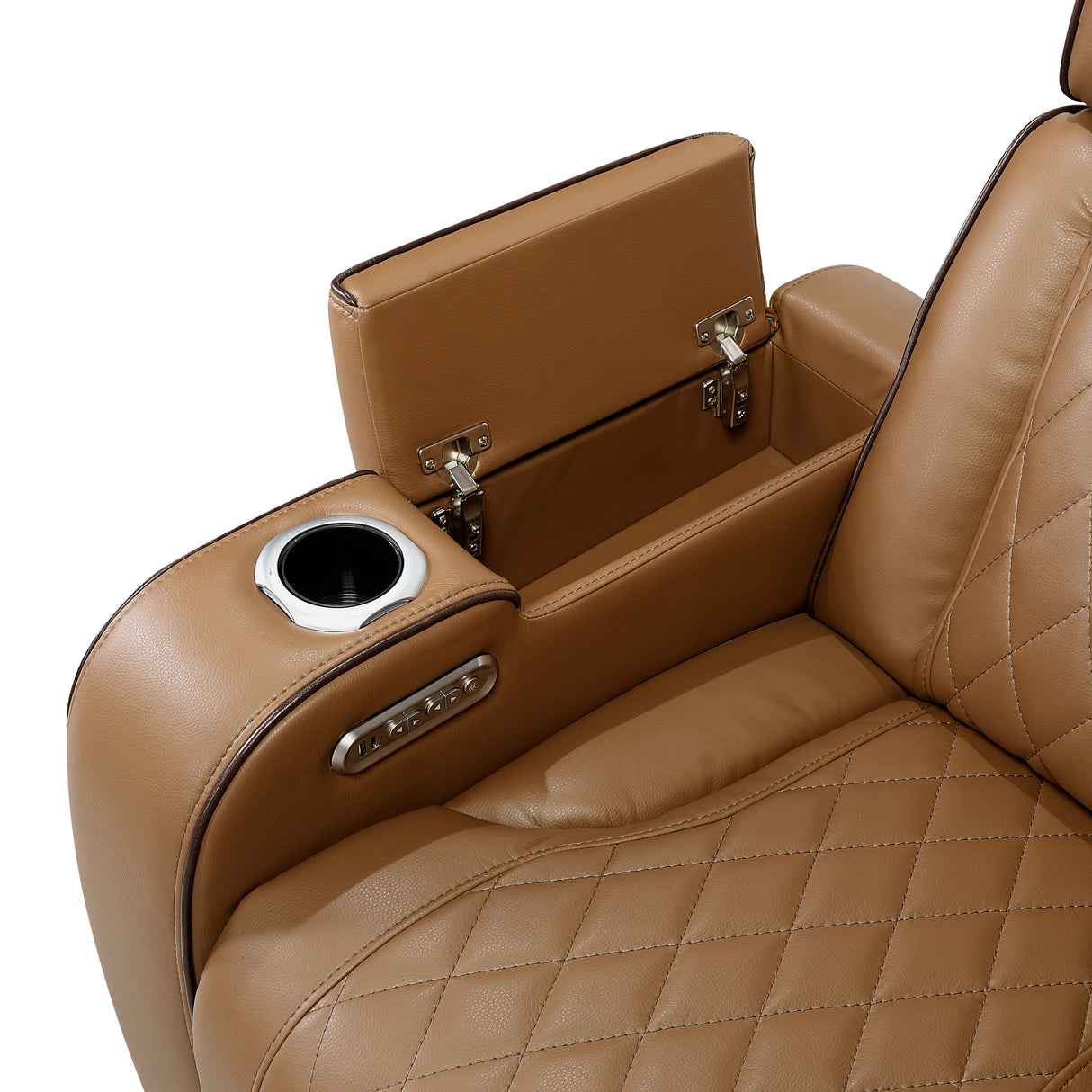 Fairway Brown 3-Piece LED Power Reclining Sectional with Consoles and Wireless speakers from Homelegance - Luna Furniture