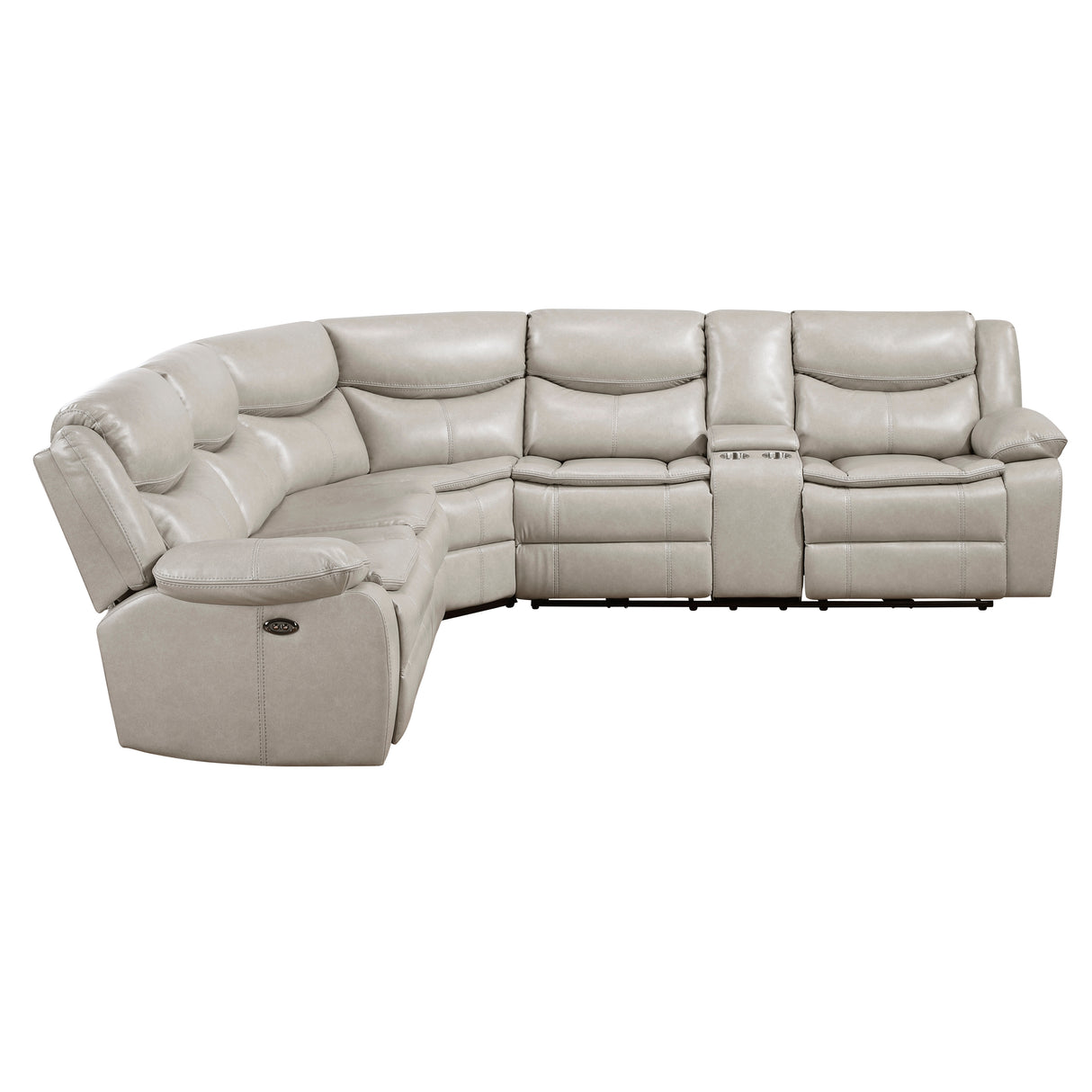 Fargo Taupe 3-Piece Power Reclining Sectional with Right Console from Homelegance - Luna Furniture