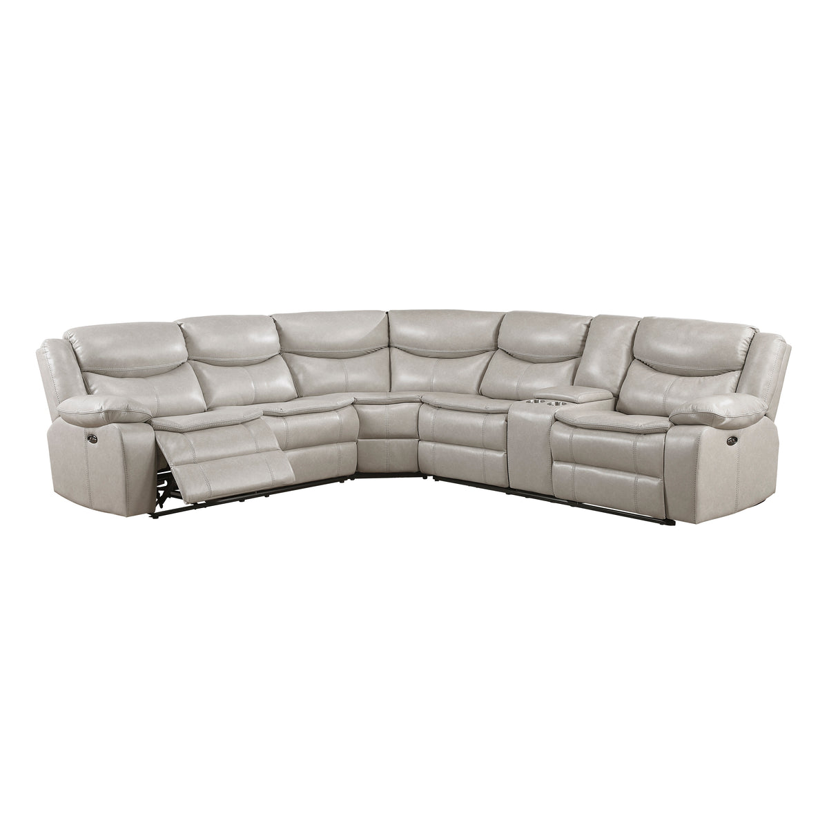 Fargo Taupe 3-Piece Power Reclining Sectional with Right Console from Homelegance - Luna Furniture