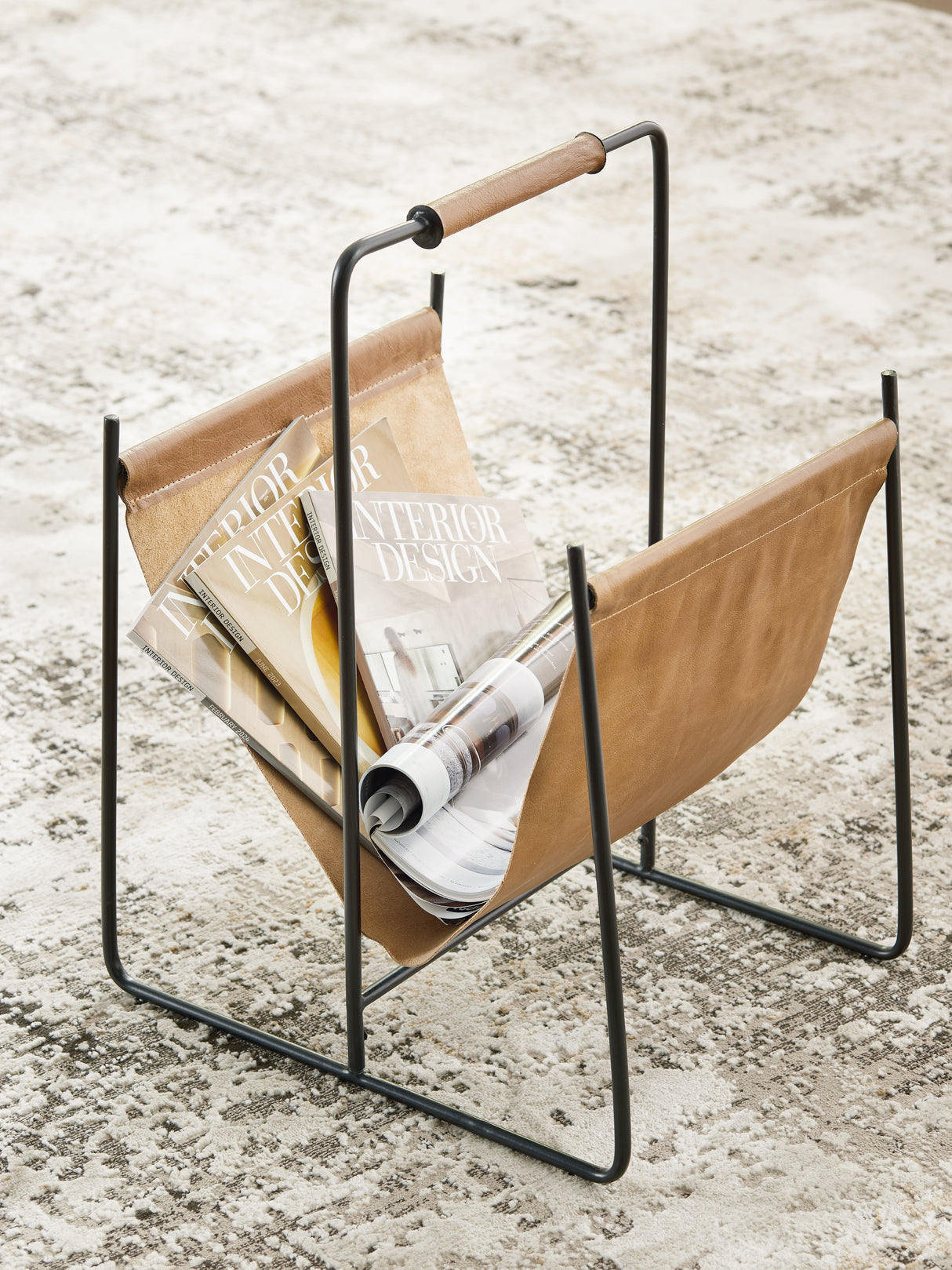 Faronworth Brown/Black Magazine Rack from Ashley - Luna Furniture