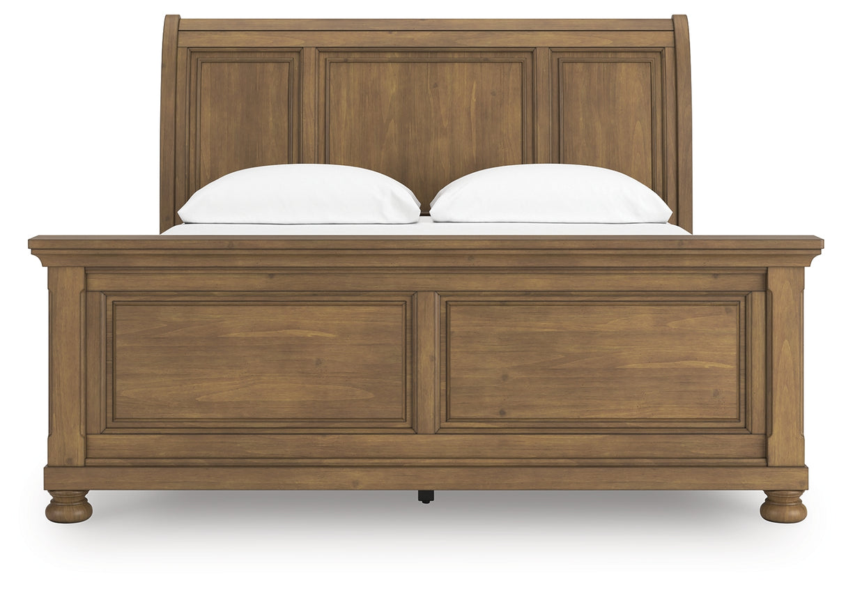 Feddinger Medium Brown California King Sleigh Bed from Ashley - Luna Furniture