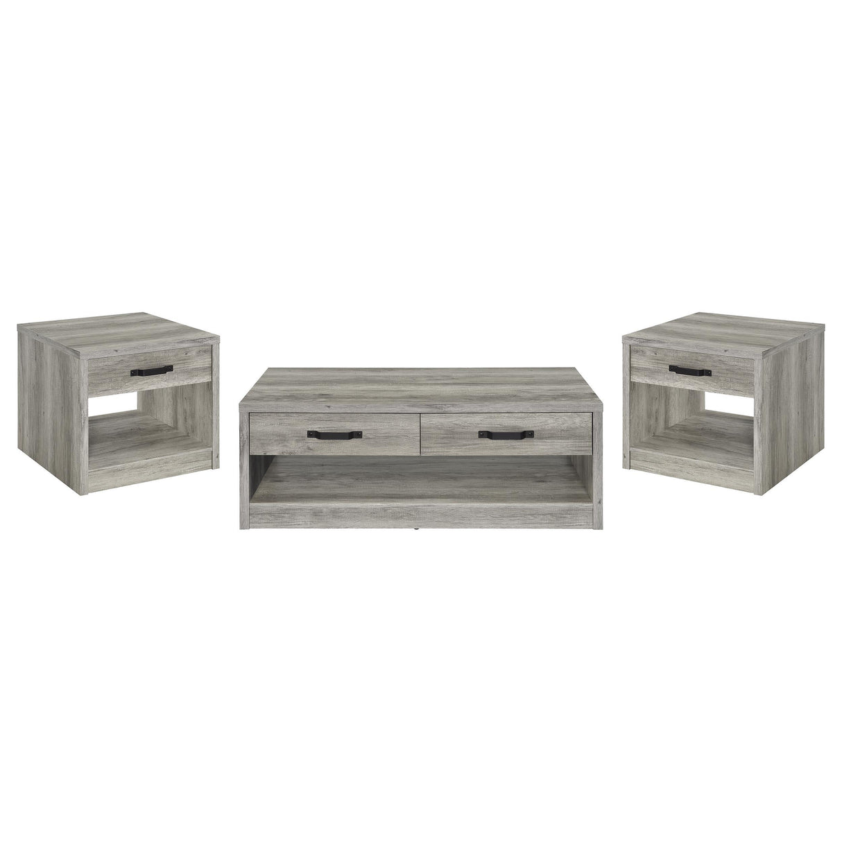 Felix Gray Driftwood 3-Piece Coffee and End Table Set from Coaster - Luna Furniture