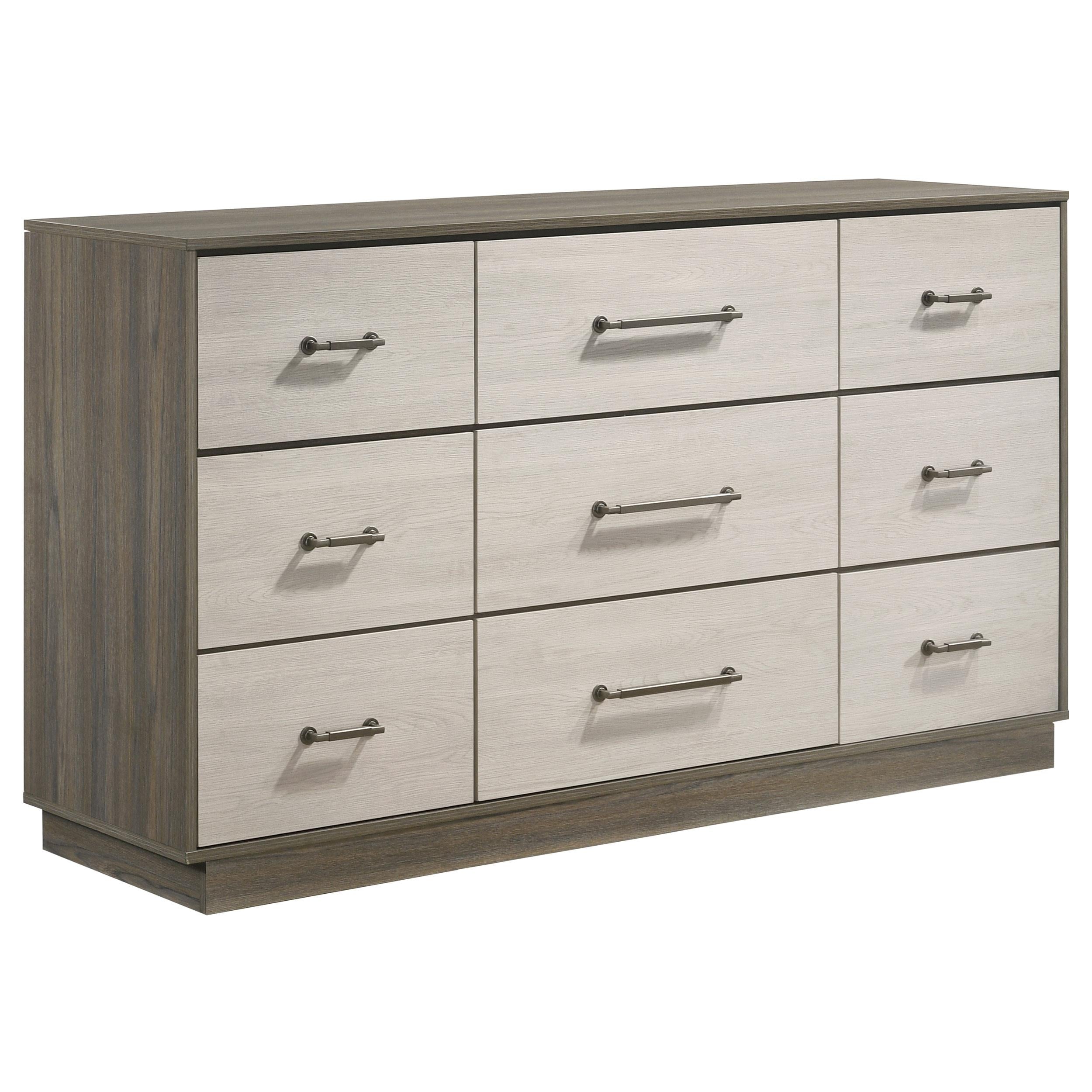 Fenwick Gray Oak 9-Drawer Dresser – Luna Furniture
