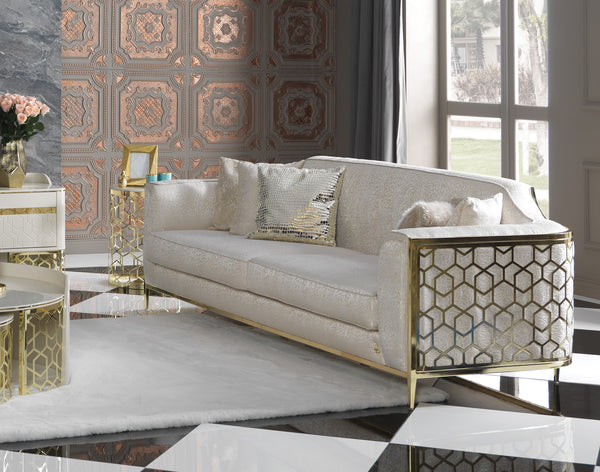 Ferani Ivory 3-Seat Sofa