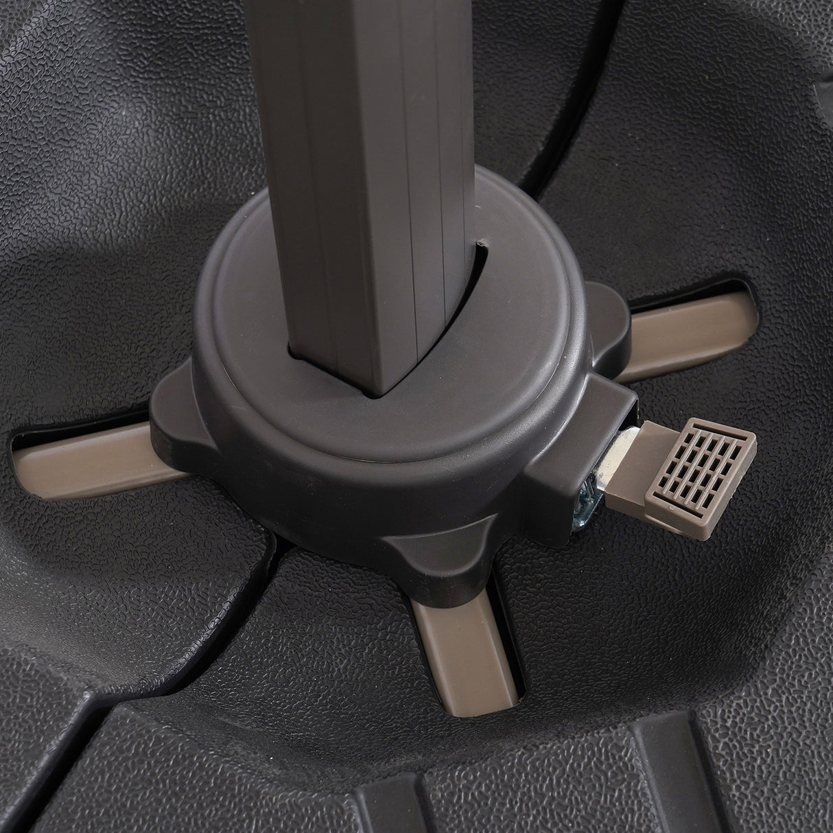 Fida Teal 8 Ft Square Umbrella w/ Double Top + 37" Large Base from Furniture of America - Luna Furniture