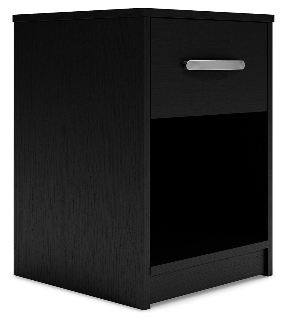 Finch Queen Panel Headboard with Dresser, Chest and 2 Nightstands in Black from Ashley - Luna Furniture