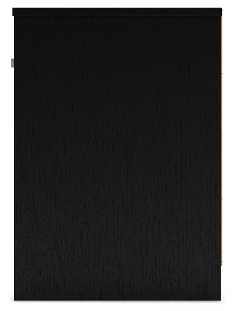 Finch Queen Panel Headboard with Dresser, Chest and 2 Nightstands in Black from Ashley - Luna Furniture