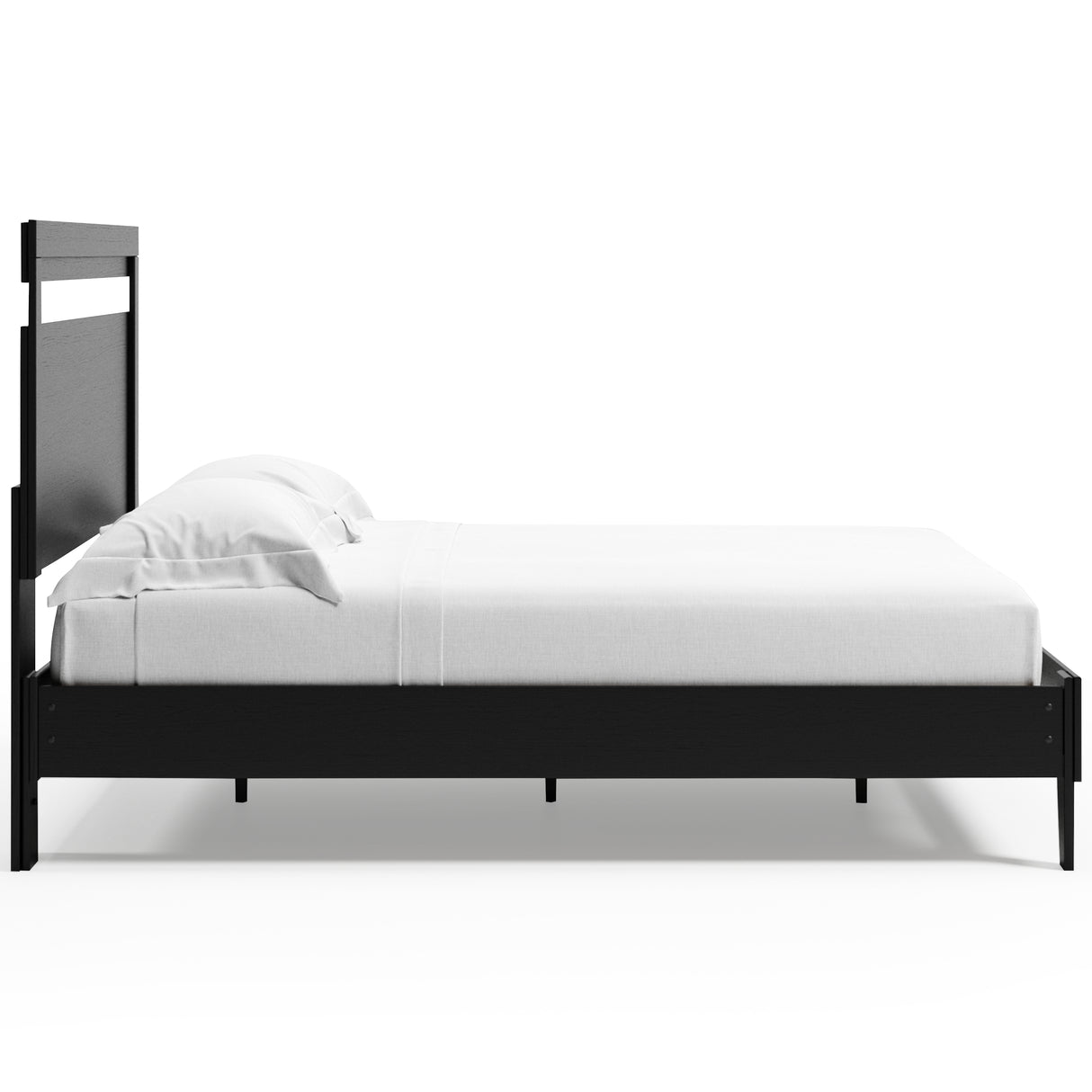 Finch Queen Panel Platform Bed with Dresser and 2 Nightstands in Black/Brown from Ashley - Luna Furniture
