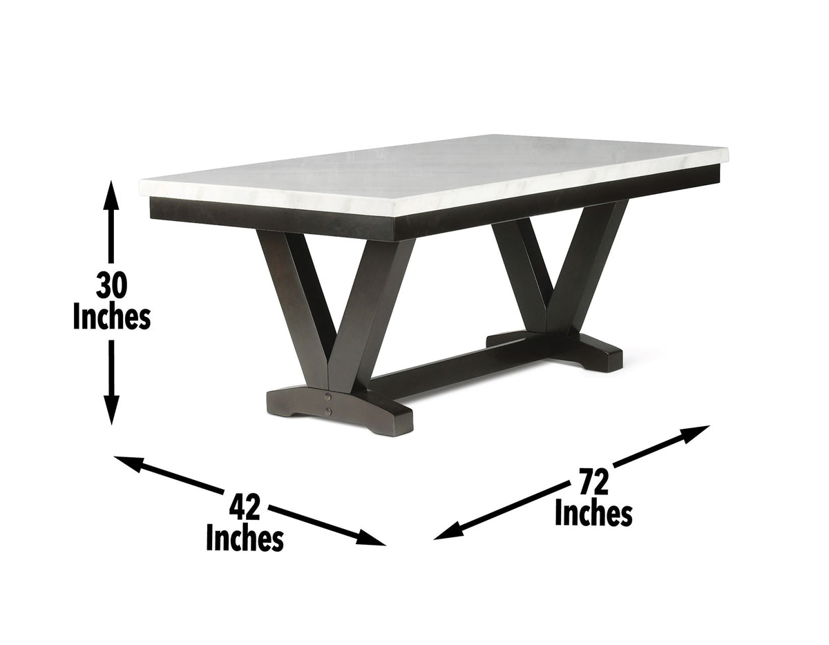 Finley 72 inch White Marble Top Dining Table from Steve Silver - Luna Furniture