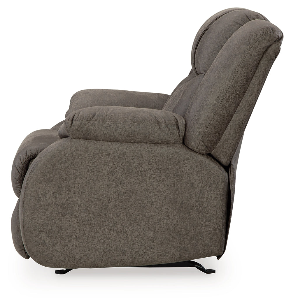 First Base Gunmetal Reclining Loveseat and 2 Recliners from Ashley - Luna Furniture