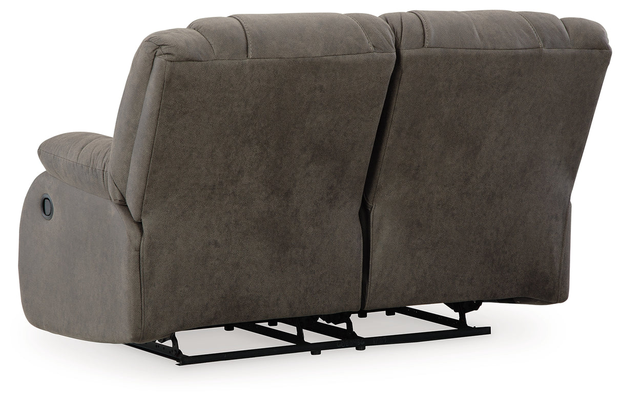 First Base Gunmetal Reclining Loveseat and 2 Recliners from Ashley - Luna Furniture