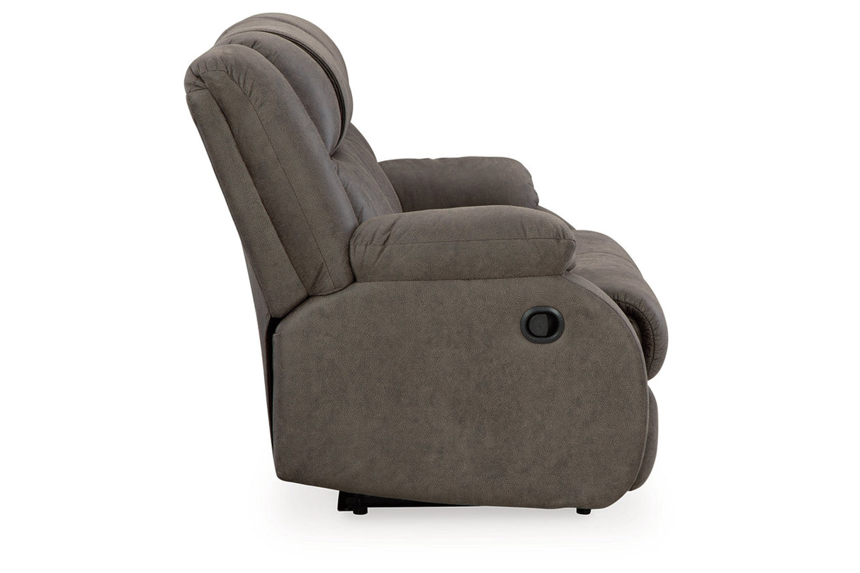 First Base Gunmetal Reclining Sofa, Loveseat and Recliner from Ashley - Luna Furniture