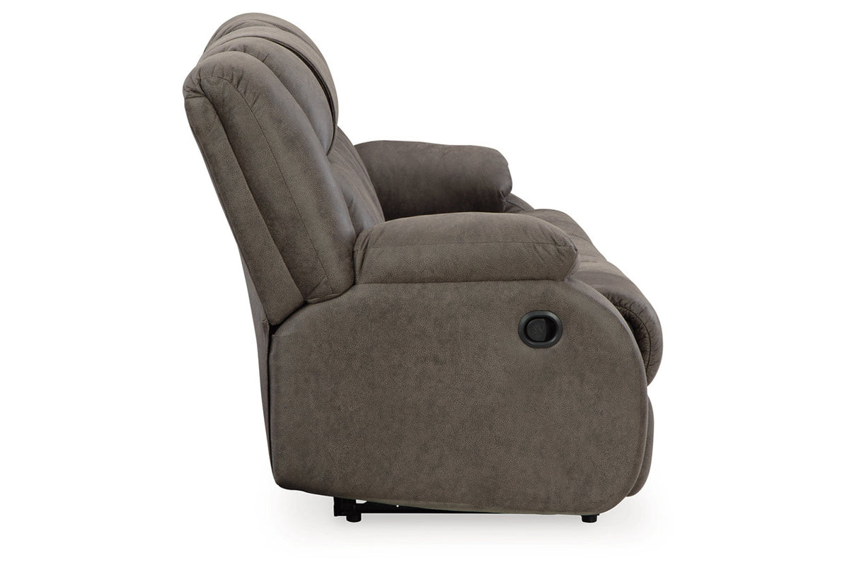 First Base Gunmetal Reclining Sofa, Loveseat and Recliner from Ashley - Luna Furniture