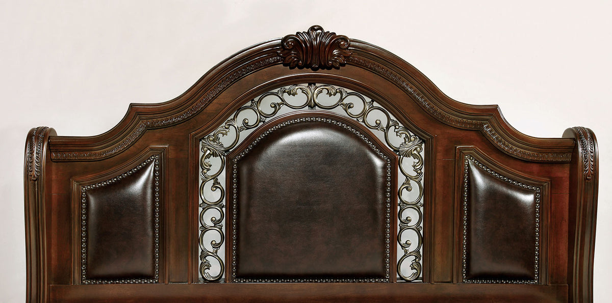 Flandreau Brown Cherry/Espresso King Bed from Furniture of America - Luna Furniture
