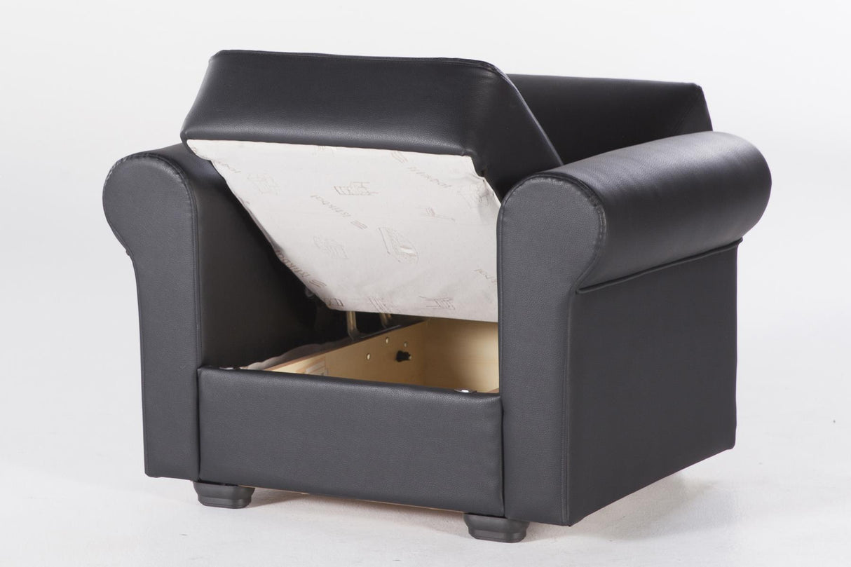 Floris Santa Glory Black 3-Seat Sleeper from Bellona - Luna Furniture