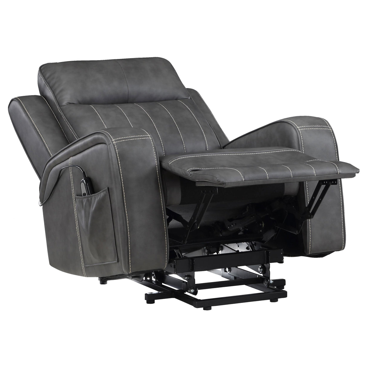 Foley Gray Upholstered Power Lift Recliner Chair from Coaster - Luna Furniture