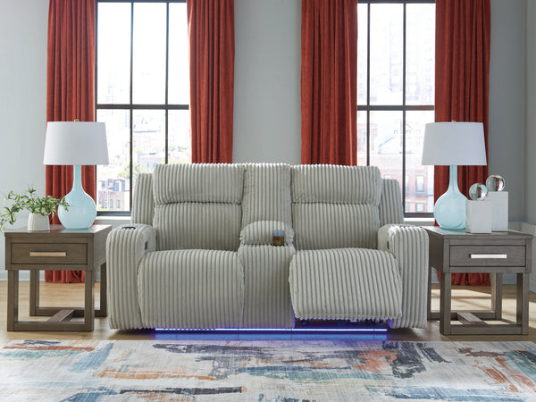 Forest Lake Alloy Power Reclining Loveseat with Console