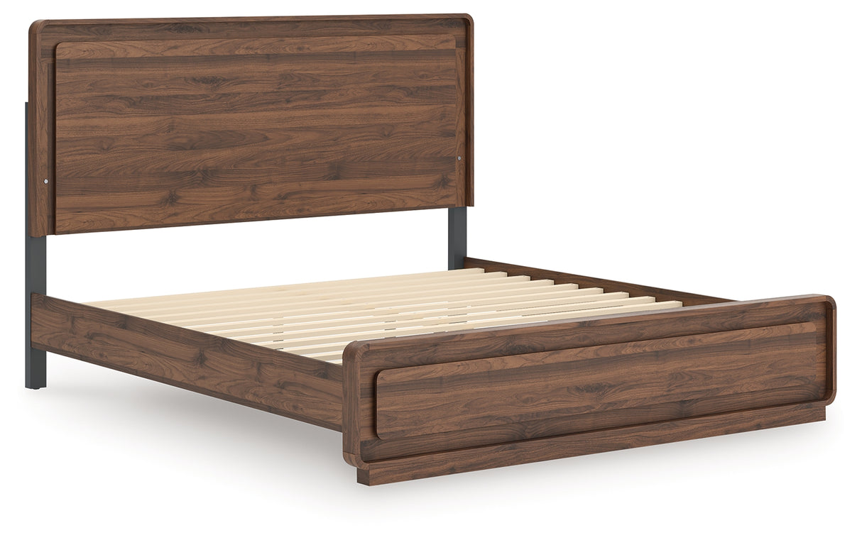 Fortlorn Walnut Brown King Panel Bed from Ashley Furniture - Luna Furniture