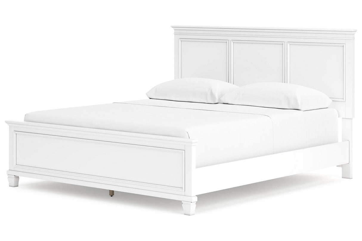 Fortman White California King Panel Bed from Ashley Furniture - Luna Furniture