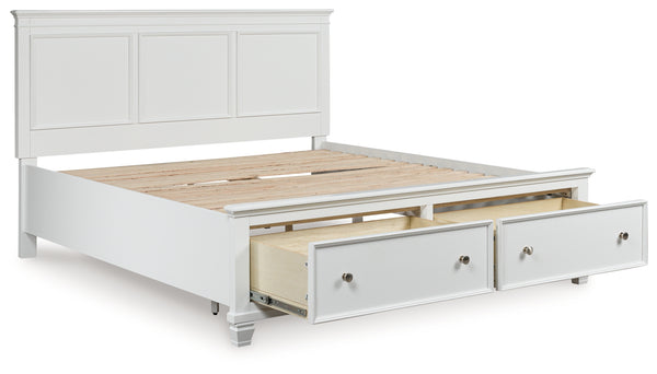 Fortman White King Panel Storage Bed