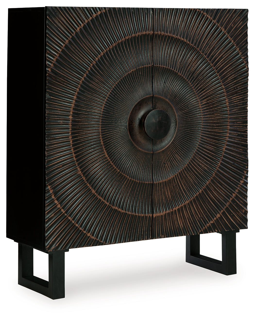 Fosterman Distressed Black Accent Cabinet from Ashley - Luna Furniture