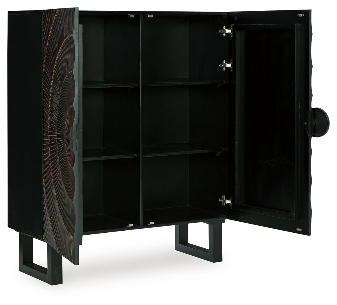 Fosterman Distressed Black Accent Cabinet from Ashley - Luna Furniture