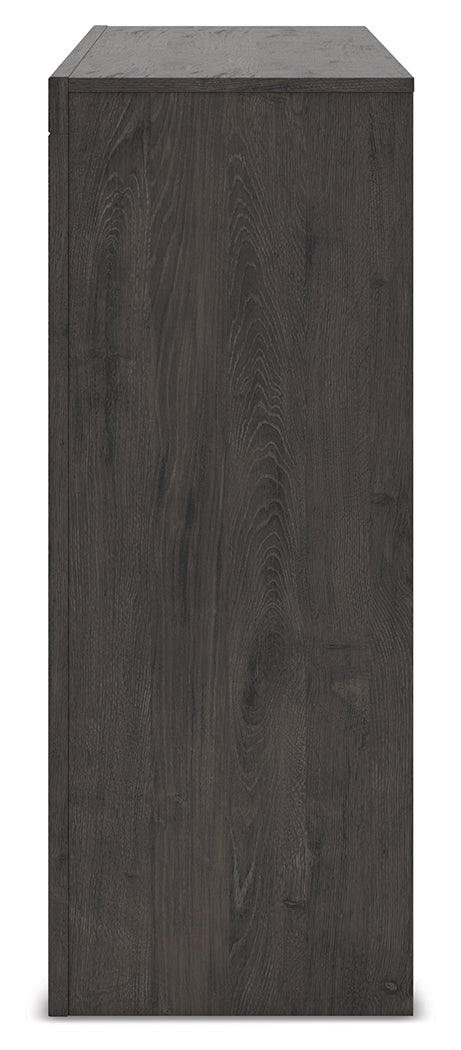 Fraluna King Panel Storage Bed with Dresser and Nightstand in Charcoal from Ashley Furniture - Luna Furniture