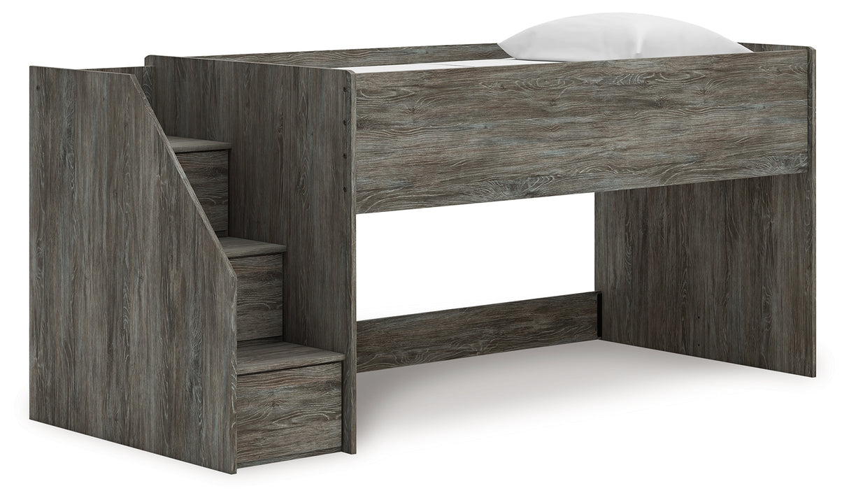 Frandern Gray Twin Loft Bed from Ashley - Luna Furniture