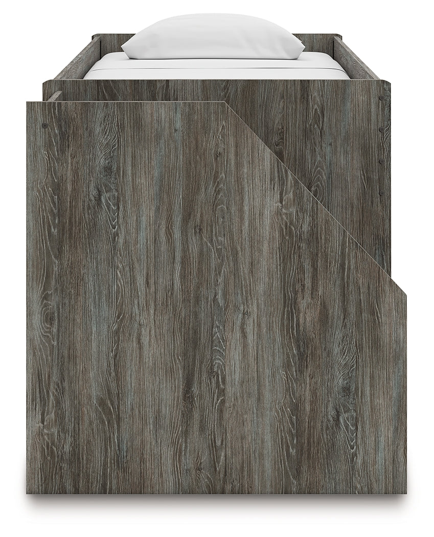 Frandern Gray Twin Loft Bed with Drawer Storage from Ashley - Luna Furniture