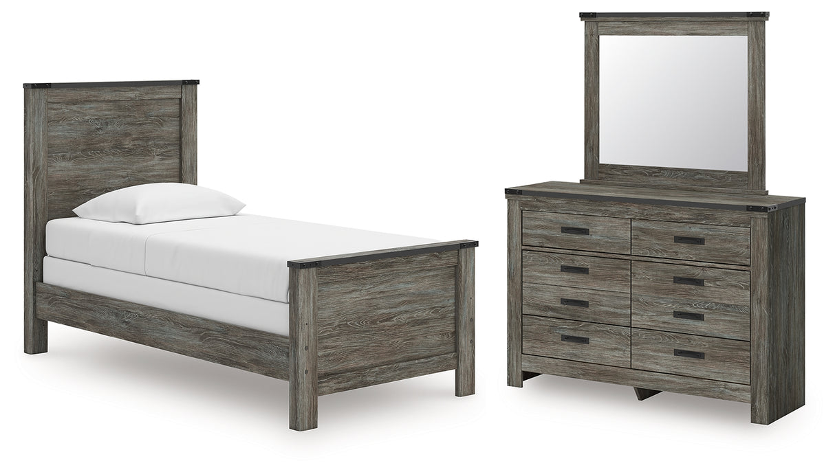 Frandern Twin Panel Bed, Dresser and Mirror from Ashley - Luna Furniture