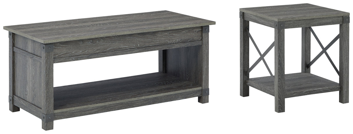 Freedan Coffee Table with 1 End Table in Grayish Brown from Ashley - Luna Furniture