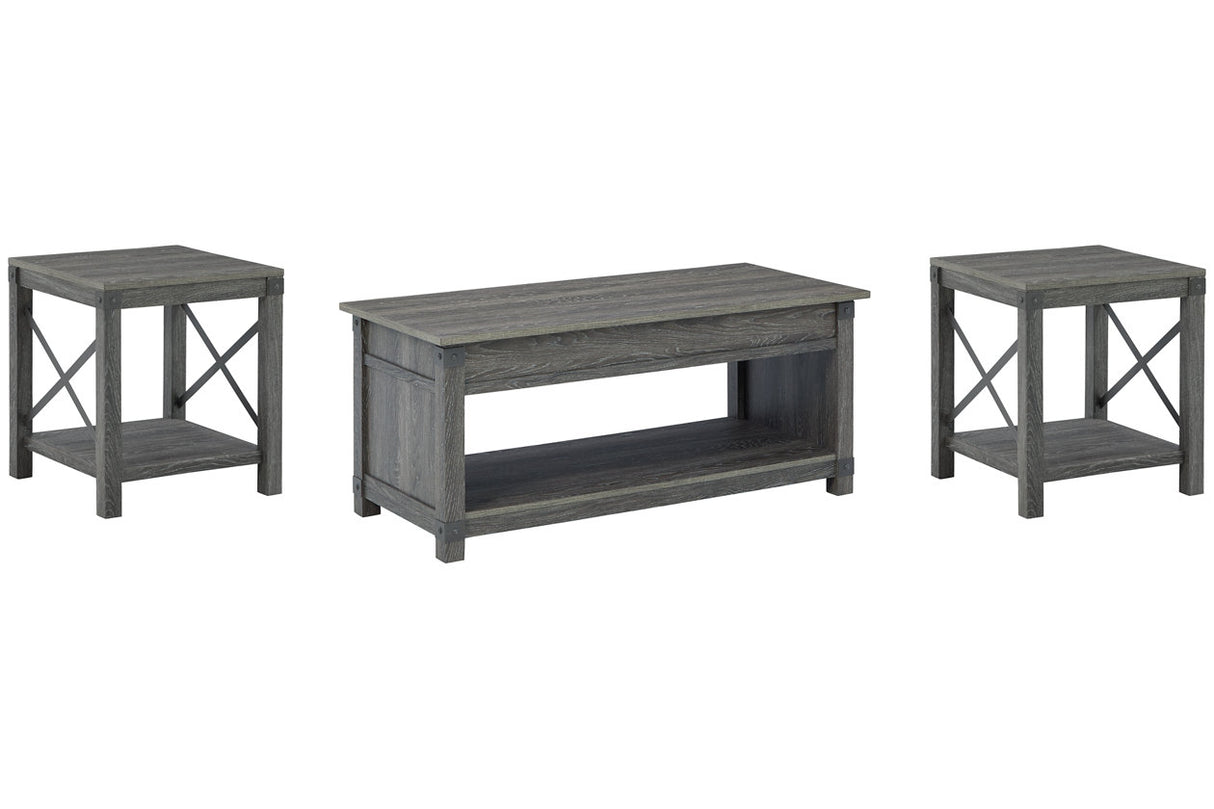 Freedan Grayish Brown Coffee Table and 2 End Tables from Ashley - Luna Furniture