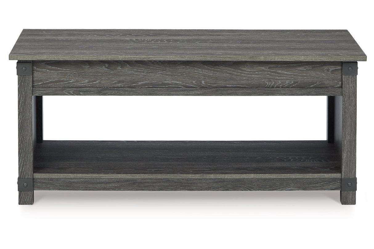 Freedan Grayish Brown Lift-top Coffee Table, 2 End Tables and Console from Ashley - Luna Furniture